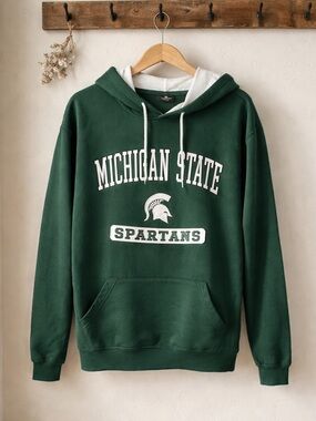 Michigan‎ State Spartans Colosseum green hoodie size L NCAA vintage preppy game
